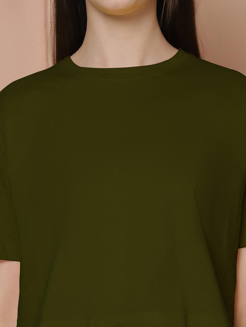 women solid crop oversized t-shirt - 21315100 - Standard Image - 5