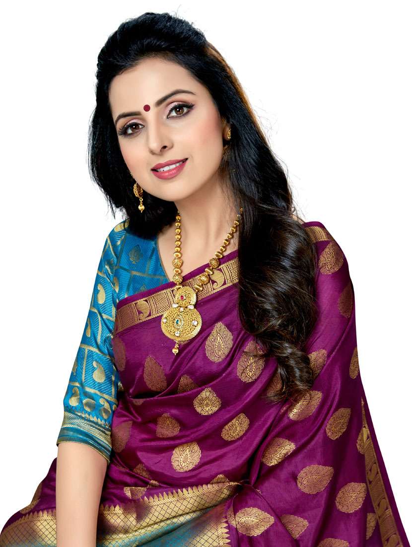 women self design banarasi saree with blouse - 21317352 -  Standard Image - 3