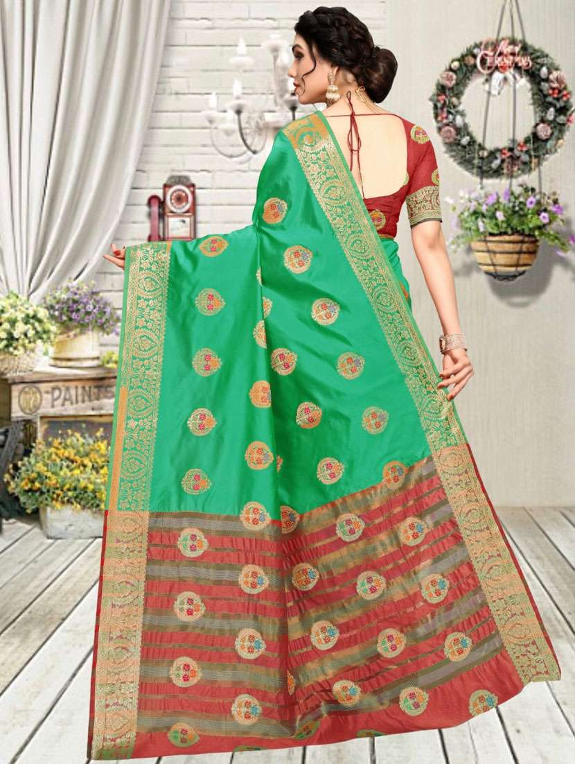 women self design banarasi saree with blouse - 21317364 -  Standard Image - 3
