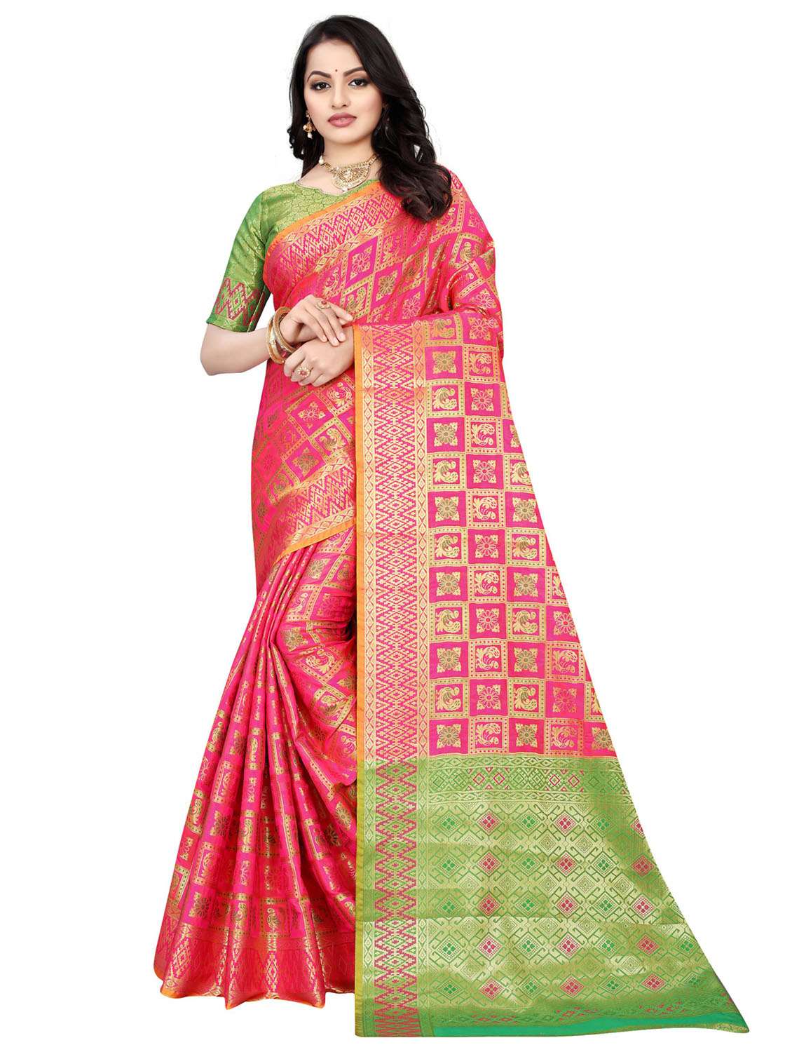 women self design banarasi saree with blouse - 21317366 - Zoom Image - 0