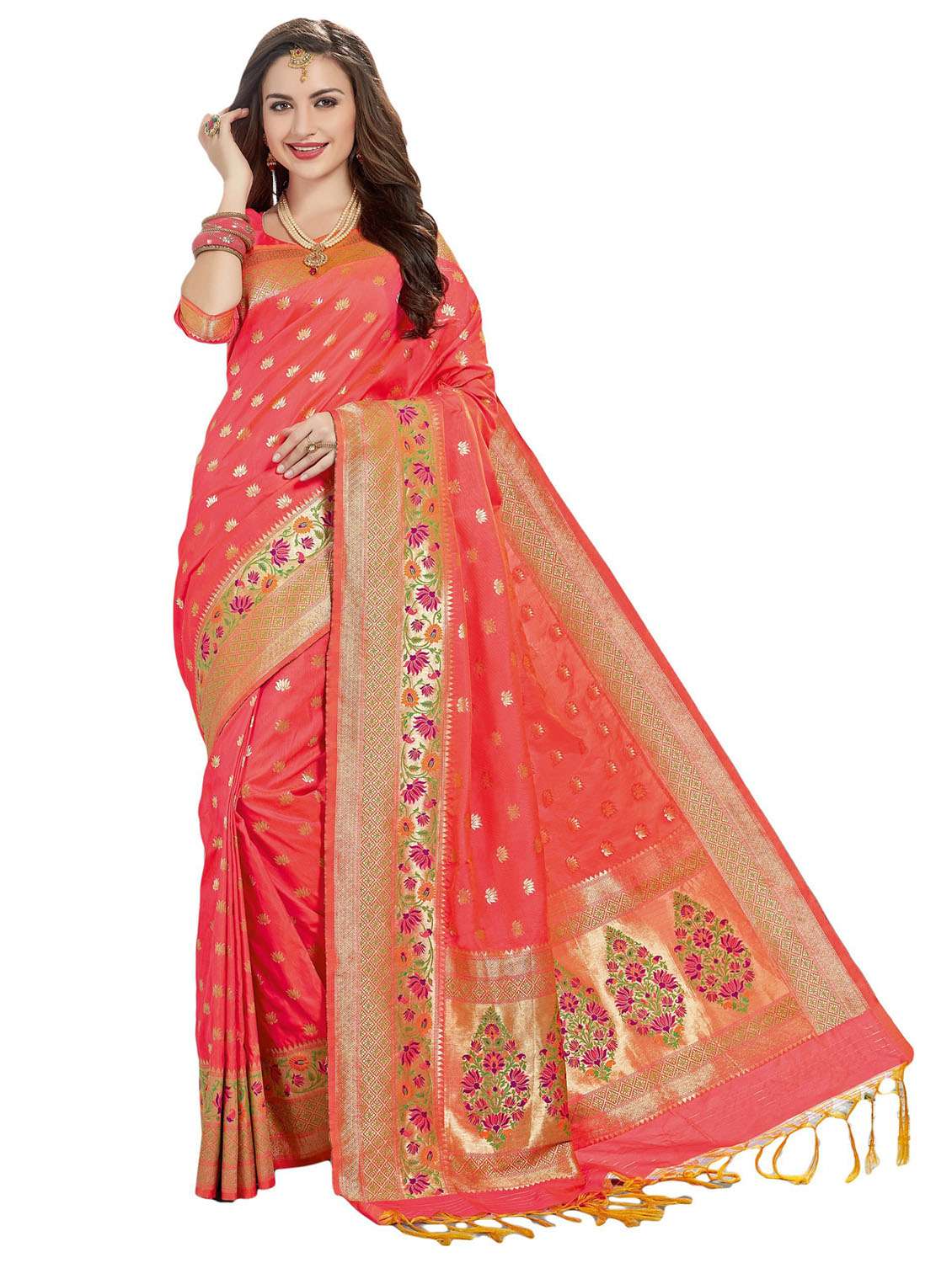 women self design paithani saree with blouse