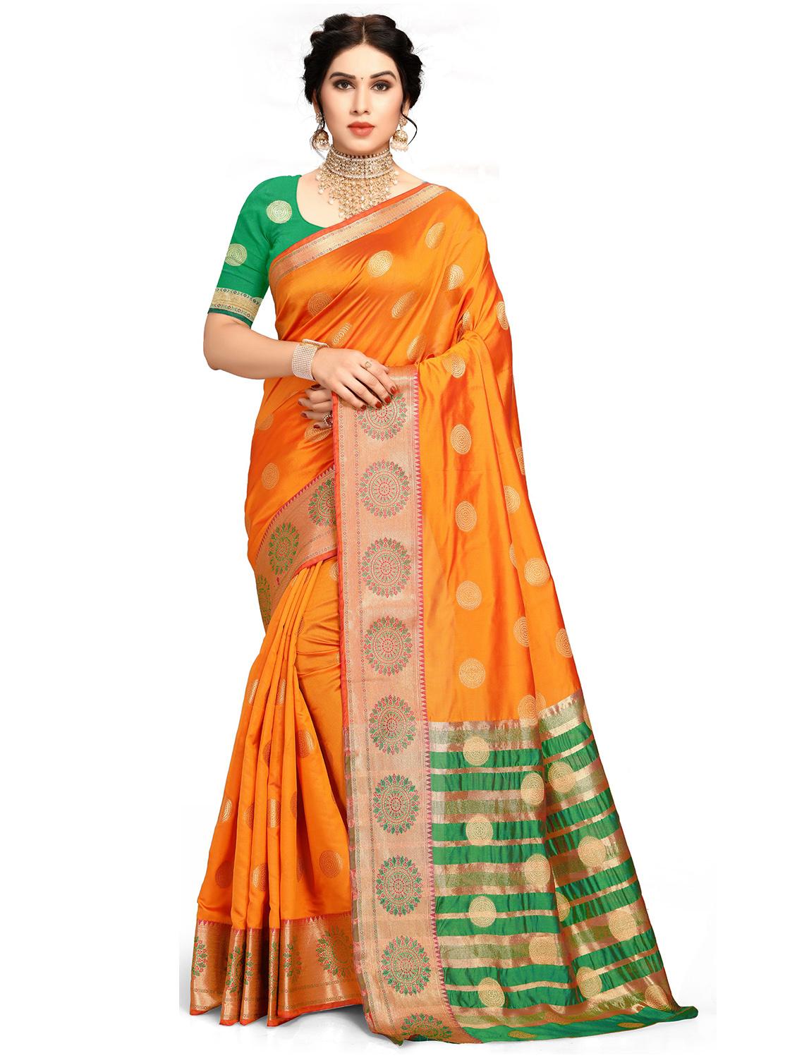 women self design banarasi saree with blouse - 21317456 - Zoom Image - 0