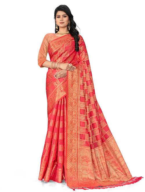 women self design kanjivaram saree with blouse - 21317628 -  Standard Image - 0