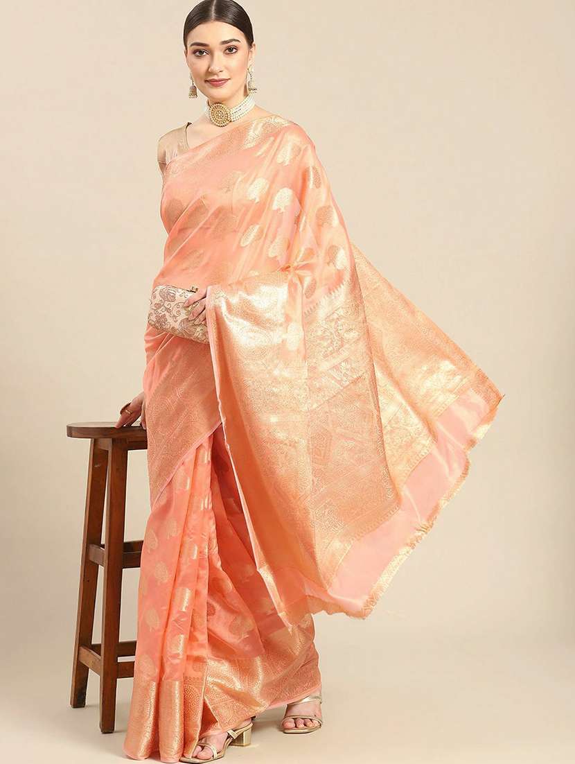 women self design banarasi saree with blouse - 21317649 -  Zoom Image - 0