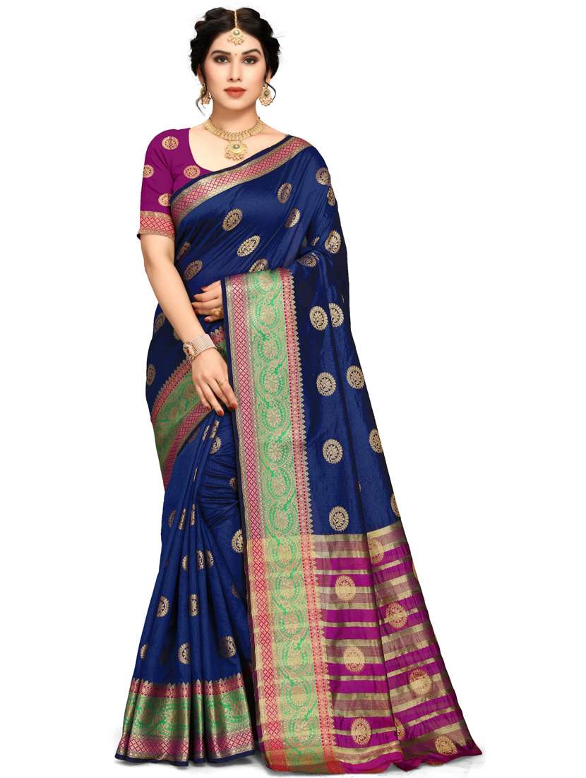 women self design banarasi saree with blouse - 21317661 -  Zoom Image - 0