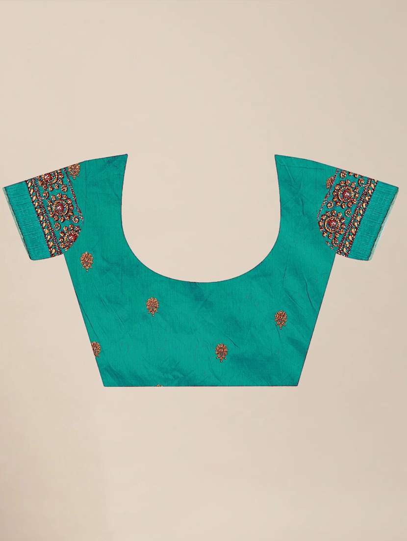 women peach embroidered saree with blouse - 21317681 -  Standard Image - 3