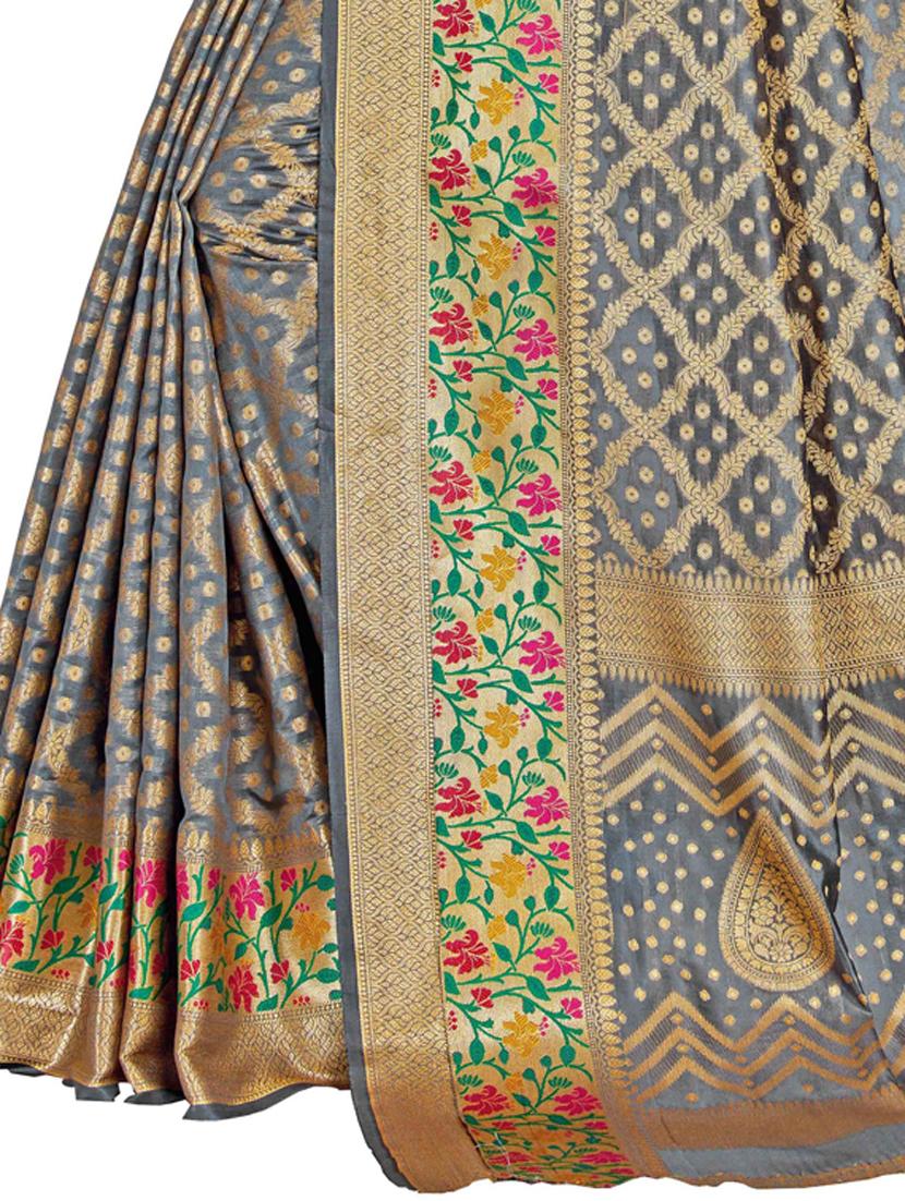 women self design banarasi saree with blouse - 21317708 - Standard Image - 3