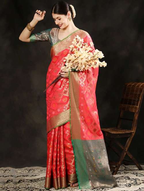 women self design patola saree with blouse - 21317712 - Standard Image - 0