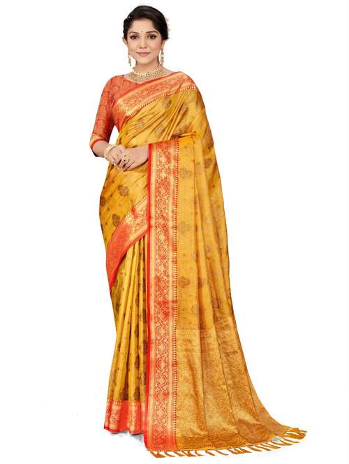 women self design banarasi saree with blouse - 21317791 - Standard Image - 0