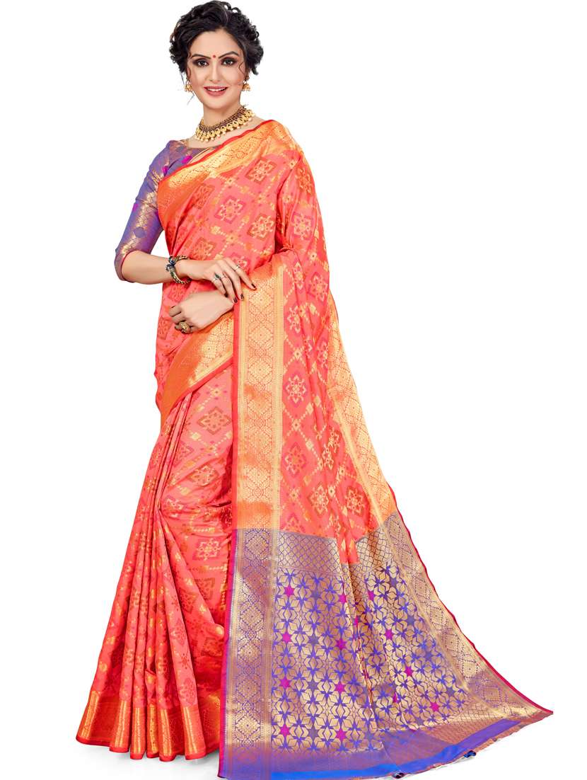 women self design banarasi saree with blouse - 21317805 -  Zoom Image - 0