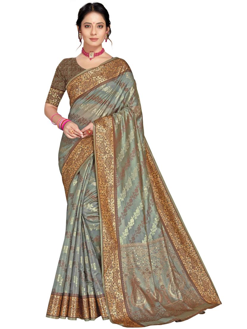 women self design banarasi saree with blouse - 21317810 - Zoom Image - 0