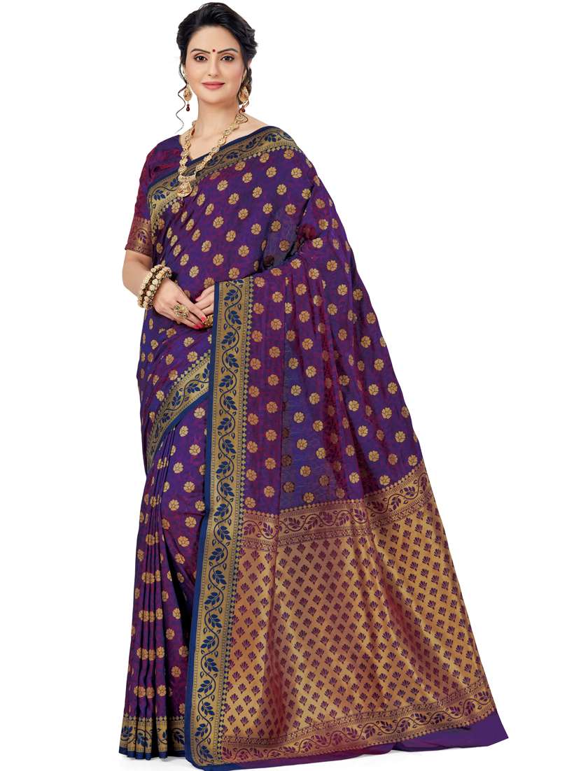 women self design kanjivaram saree with blouse - 21317829 - Zoom Image - 0