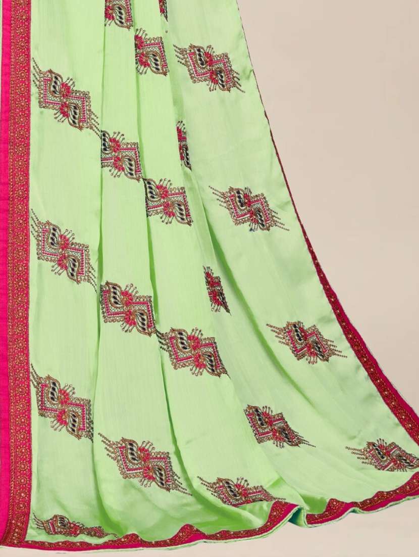 women neo mint embroidered saree with blouse - 21317951 - Standard Image - 3