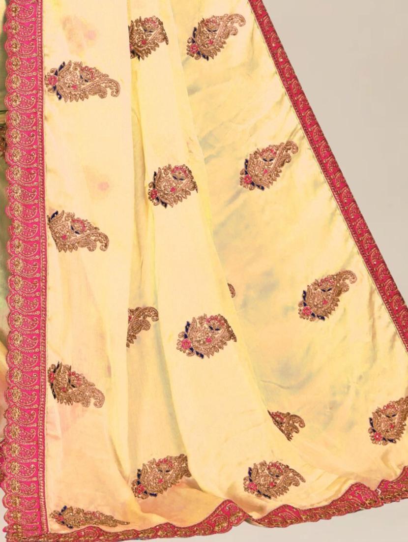 women yellow embroidered saree with blouse - 21318002 - Standard Image - 3
