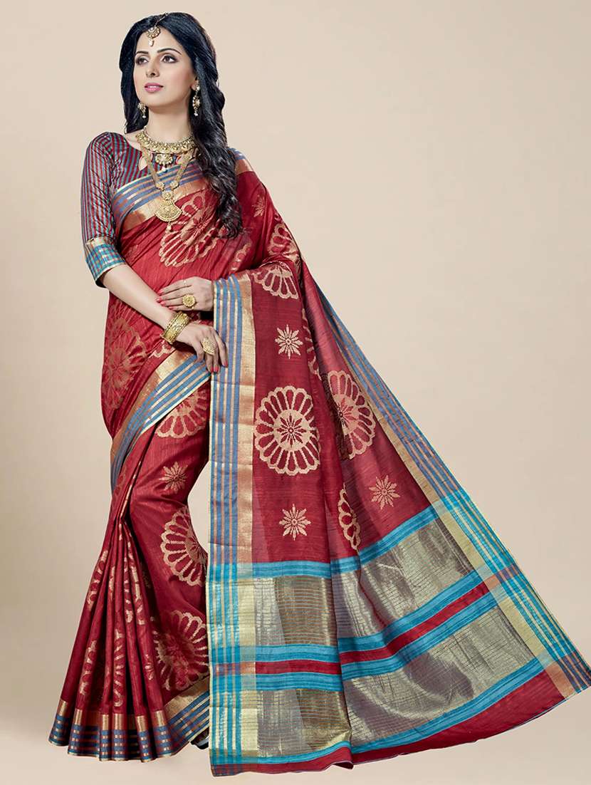 women self design kanjivaram saree with blouse