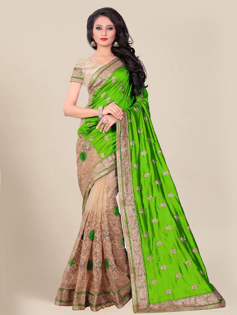 women embroidered half & half saree  with blouse - 21318269 -  Zoom Image - 0