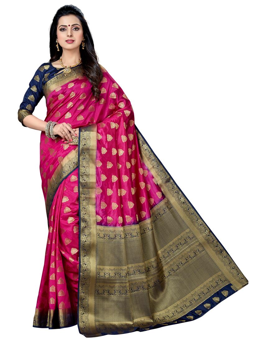 women self design banarasi saree with blouse