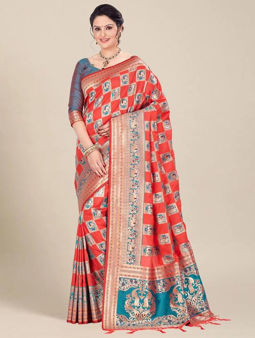 women self design paithani saree with blouse - 21318329 - Standard Image - 0