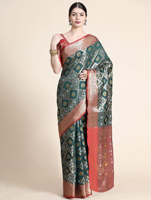 women self design patola saree with blouse - 21318330 - Standard Image - 0