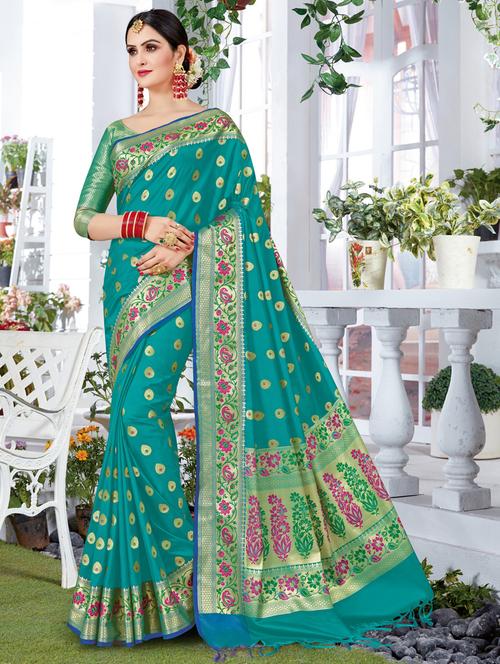 women self design banarasi saree with blouse - 21318342 - Standard Image - 0