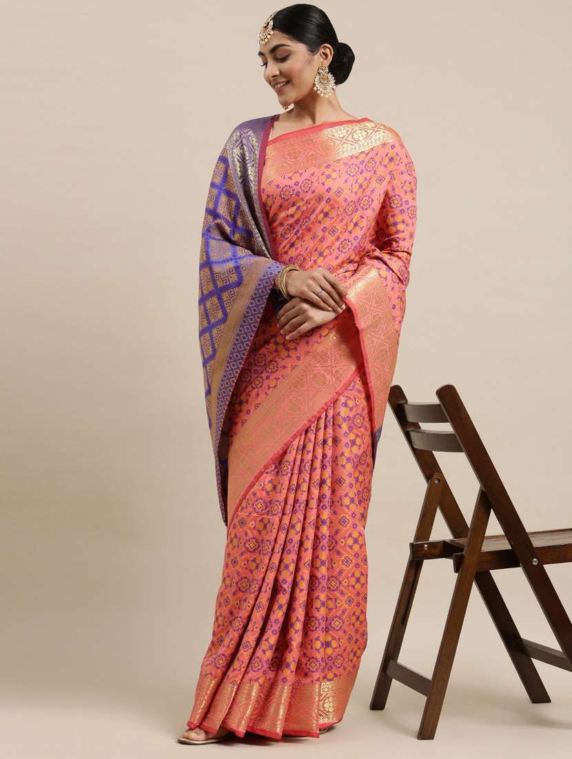 women self design patola saree with blouse
