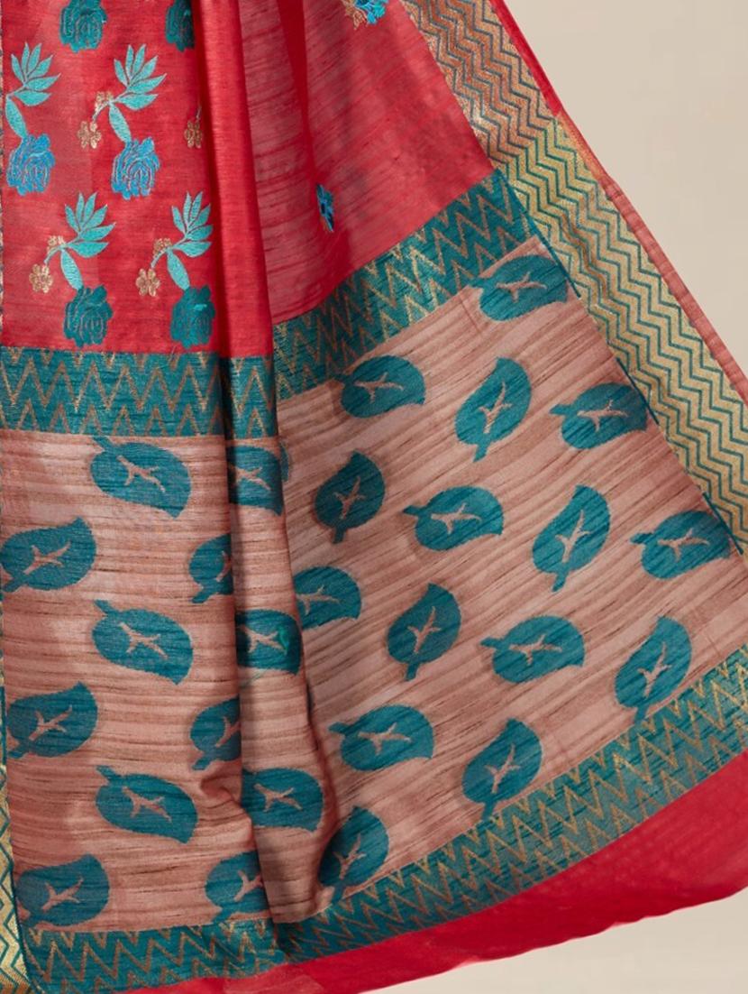 women solid with work embroidered saree with blouse - 21318448 - Standard Image - 3