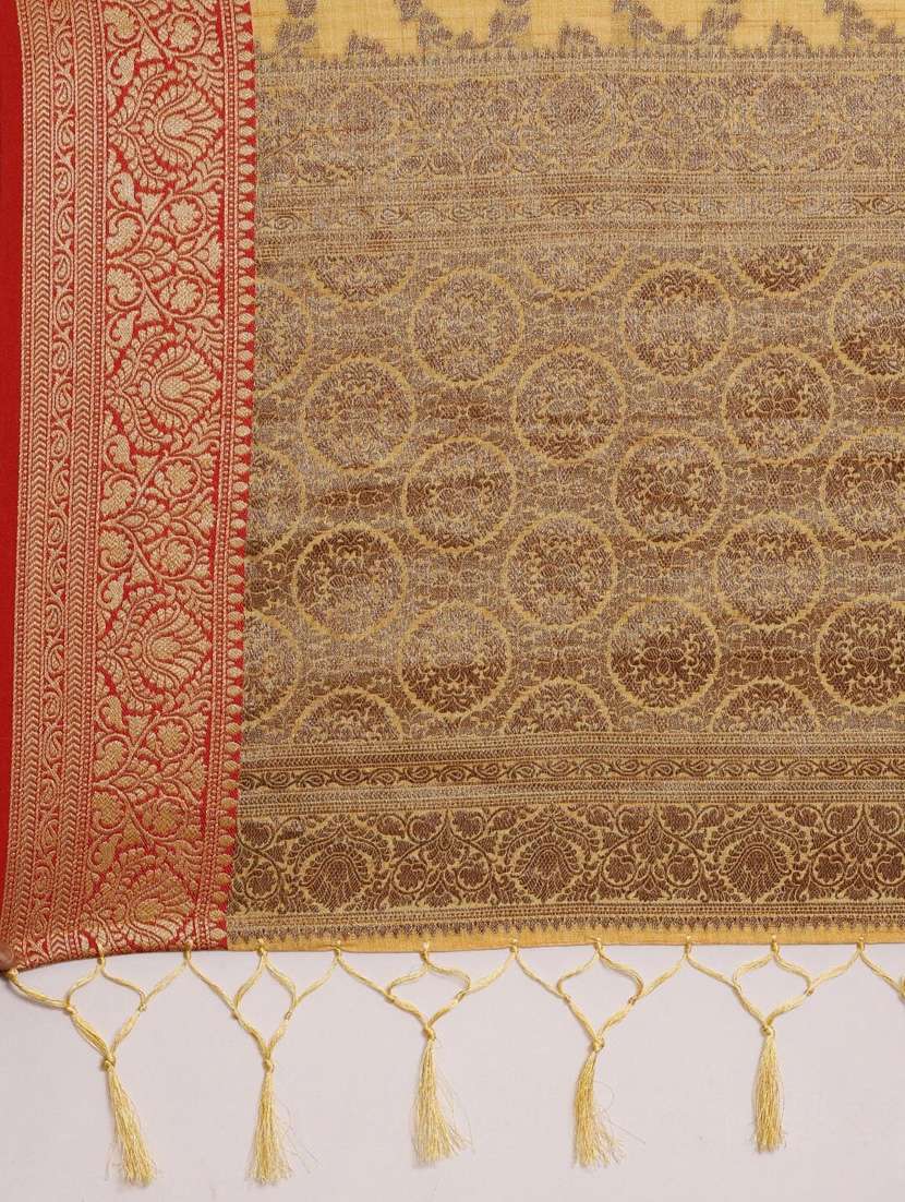 women yellow banarasi saree with blouse - 21318454 - Standard Image - 5