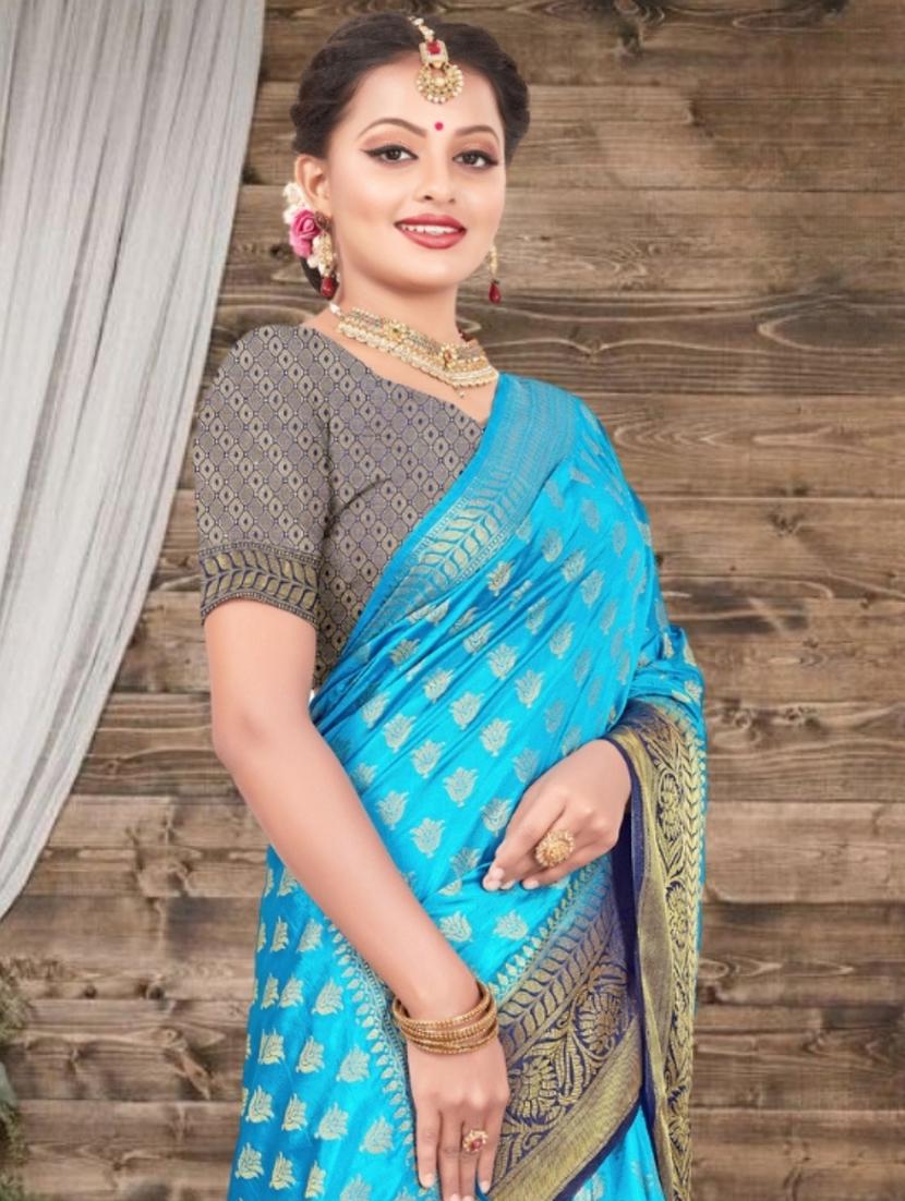 women self design banarasi saree with blouse - 21318491 - Standard Image - 3