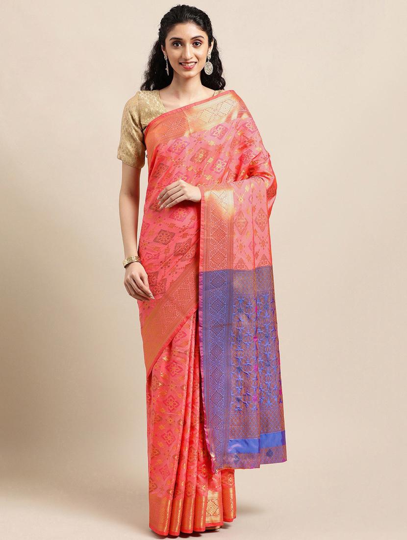 women self design banarasi saree with blouse - 21318540 -  Zoom Image - 0