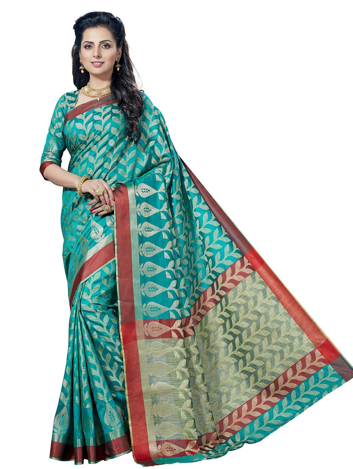 women self design kanjivaram saree with blouse