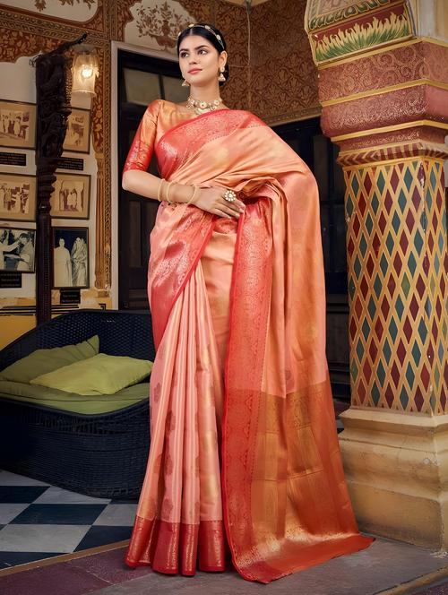 women jaquard work kanjivaram saree with blouse - 21318714 -  Standard Image - 0