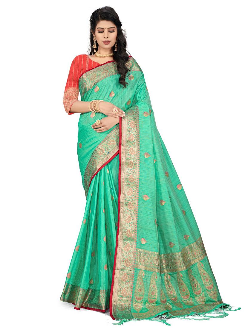 women self design banarasi saree with blouse