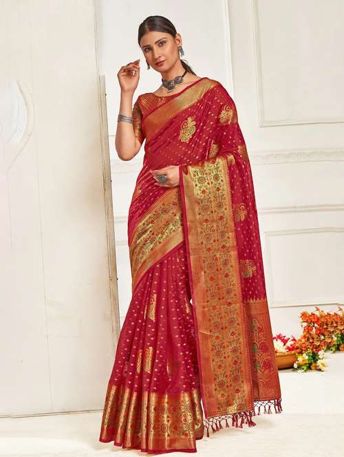 women self design zari work saree with blouse - 21318908 -  Standard Image - 0