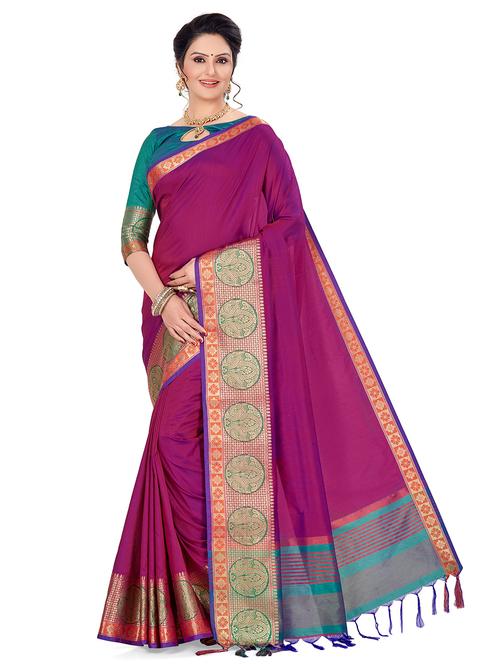 women self design zari work saree with blouse - 21318914 - Standard Image - 0
