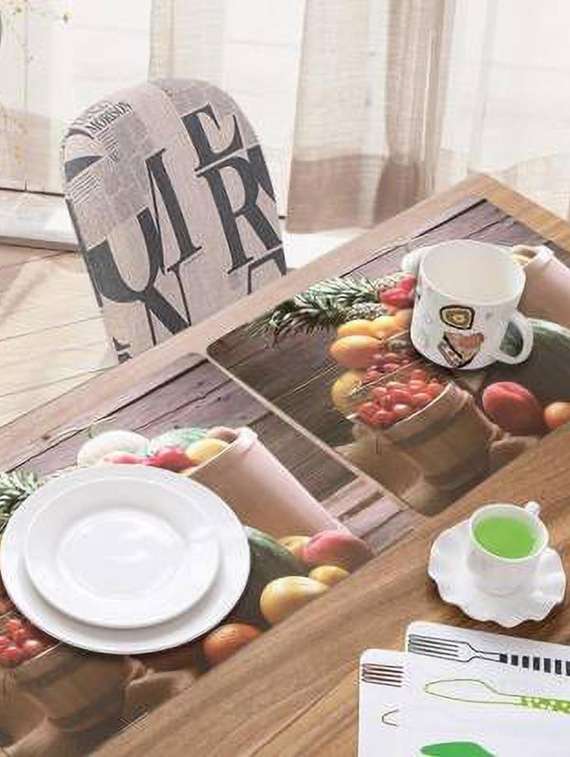 rectangular pack of 6 table placemat (multicolor, pvc)