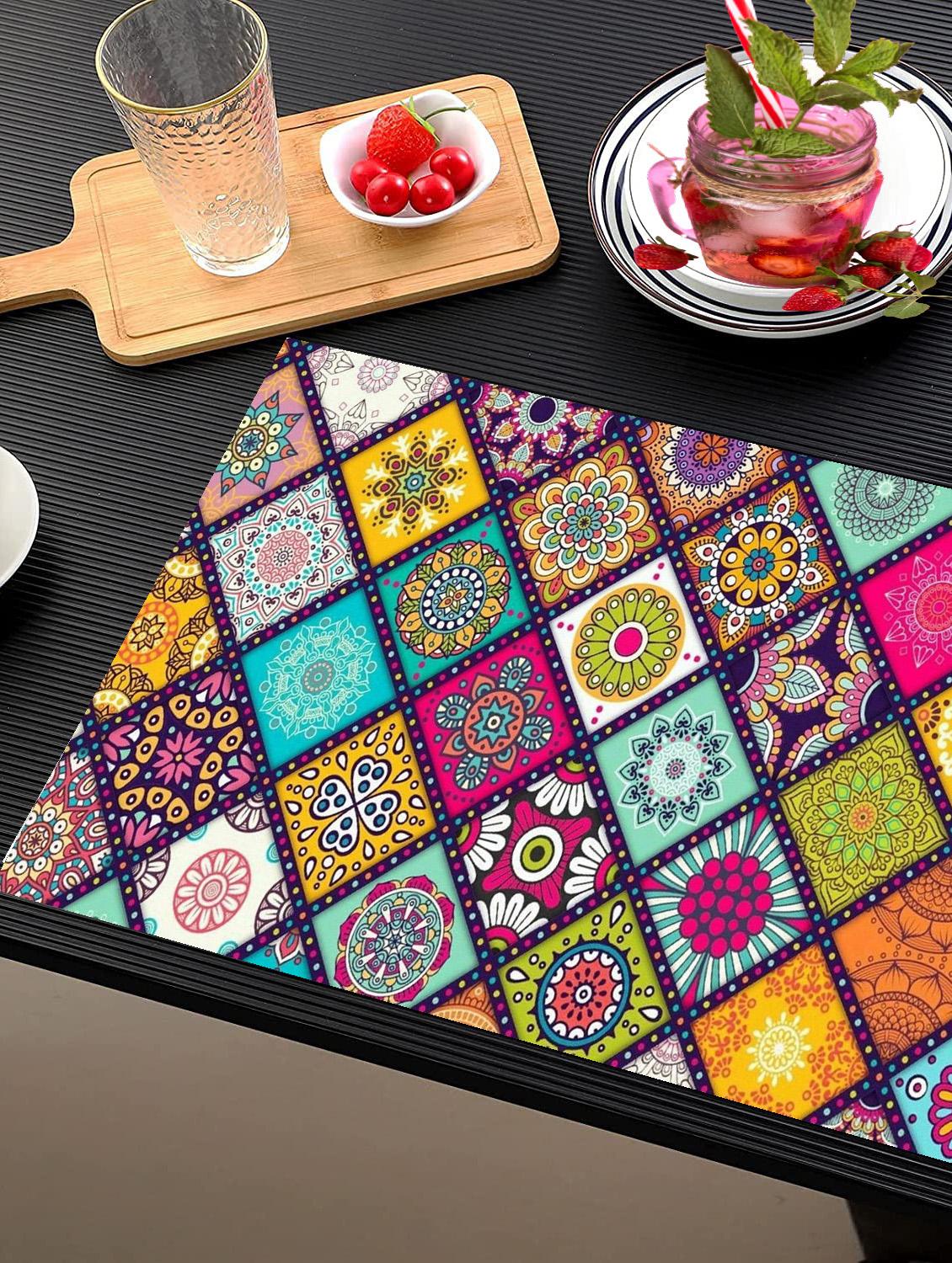 rectangular pack of 6 table placemat (multicolor, pvc) - 21319078 - Zoom Image - 0