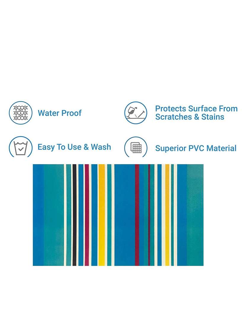 rectangular pack of 6 table placemat (blue, pvc) - 21319084 -  Standard Image - 3