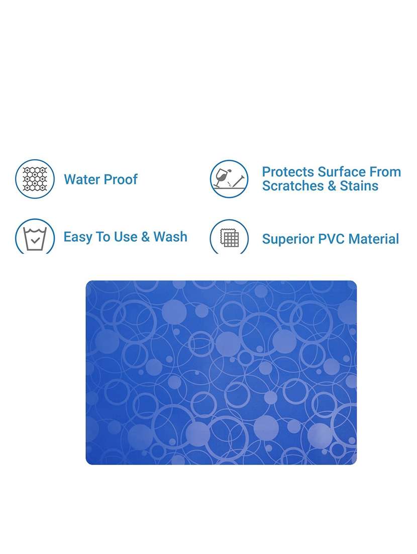 rectangular pack of 6 table placemat (blue, pvc) - 21319085 -  Standard Image - 3