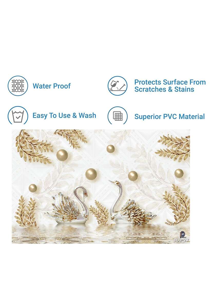 rectangular pack of 6 table placemat (white, pvc) - 21319086 -  Standard Image - 3