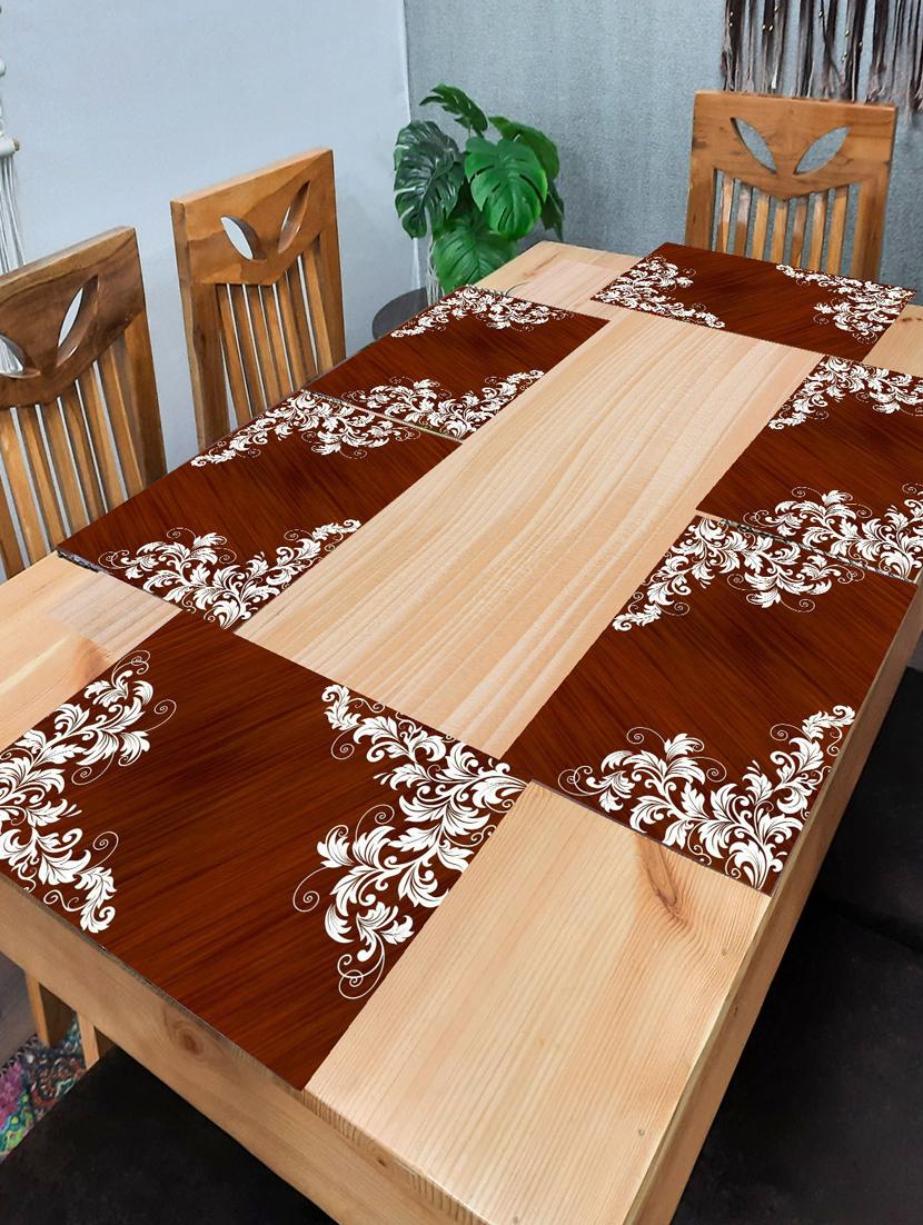 rectangular pack of 6 table placemat (maroon, pvc) - 21319090 - Zoom Image - 0