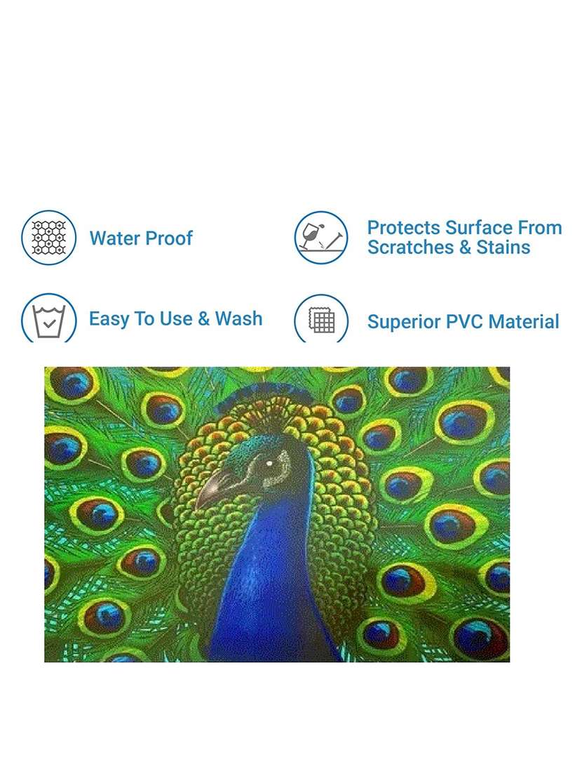 rectangular pack of 6 table placemat (green, pvc) - 21319091 -  Standard Image - 3