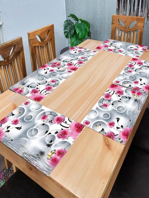rectangular pack of 6 table placemat (pink, pvc) - 21319094 - Standard Image - 0