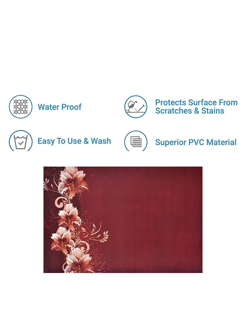 rectangular pack of 6 table placemat (maroon, pvc) - 21319099 -  Standard Image - 3