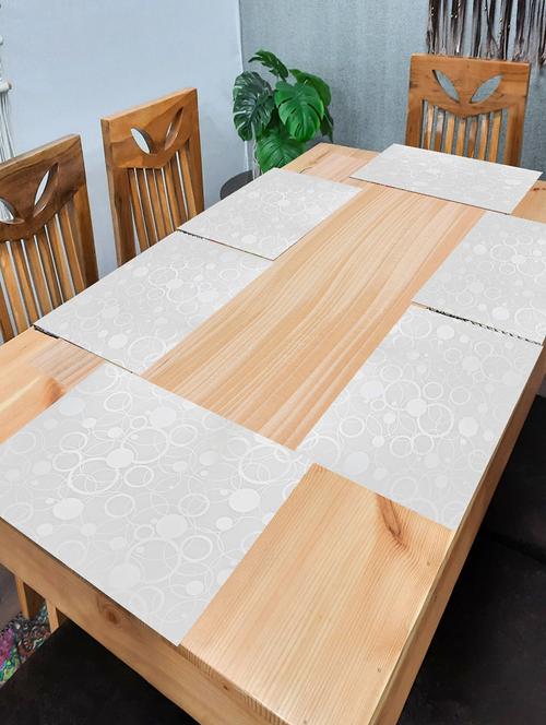 rectangular pack of 6 table placemat (white, pvc) - 21319100 -  Standard Image - 0