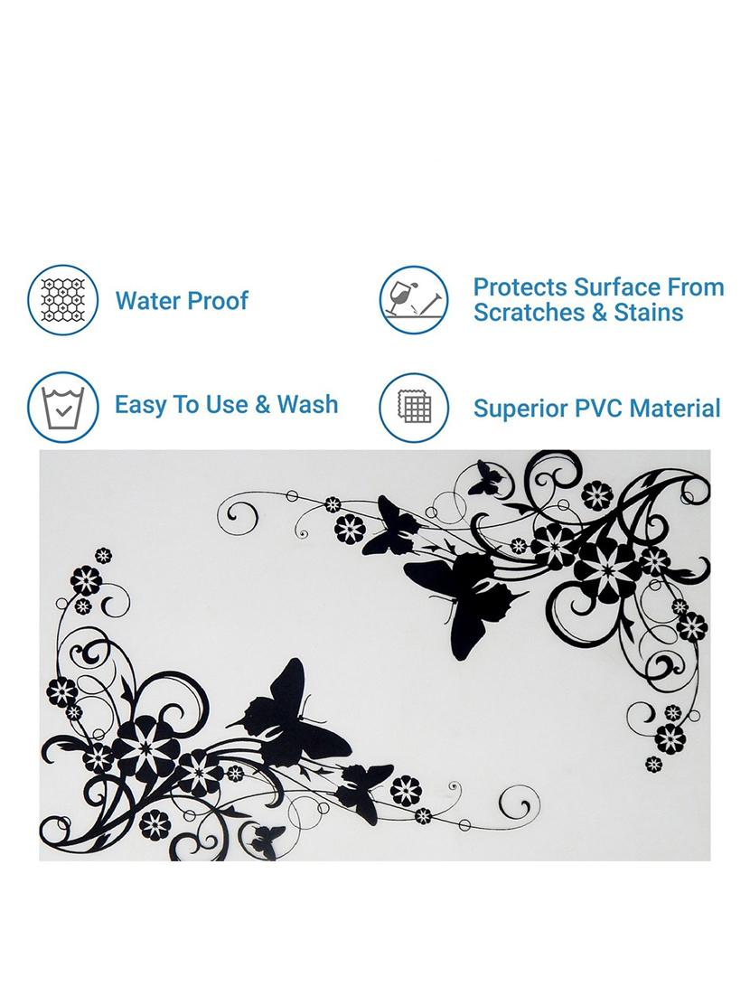 rectangular pack of 6 table placemat (black, white, pvc) - 21319102 - Standard Image - 3