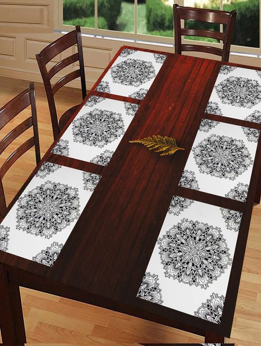 rectangular pack of 6 table placemat (white, pvc)