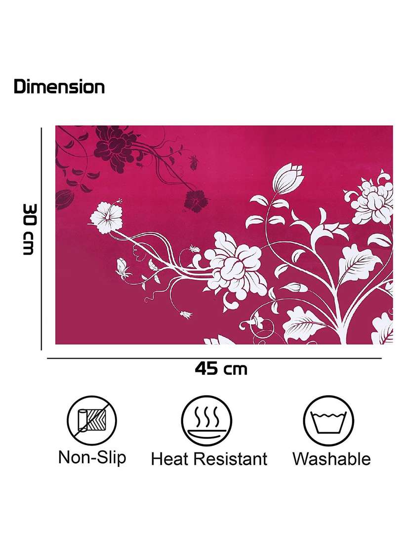 rectangular pack of 6 table placemat (pink, pvc) - 21319117 -  Standard Image - 3