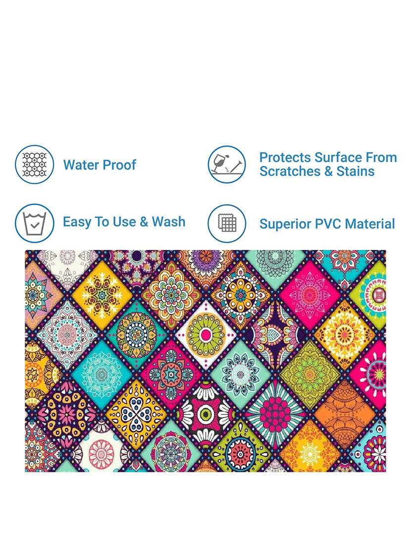 rectangular pack of 6 table placemat (multicolor, pvc) - 21319118 -  Standard Image - 3