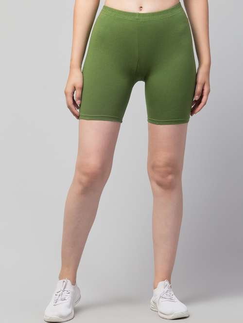 women solid mid rise active wear shorts - 21319141 - Standard Image - 0
