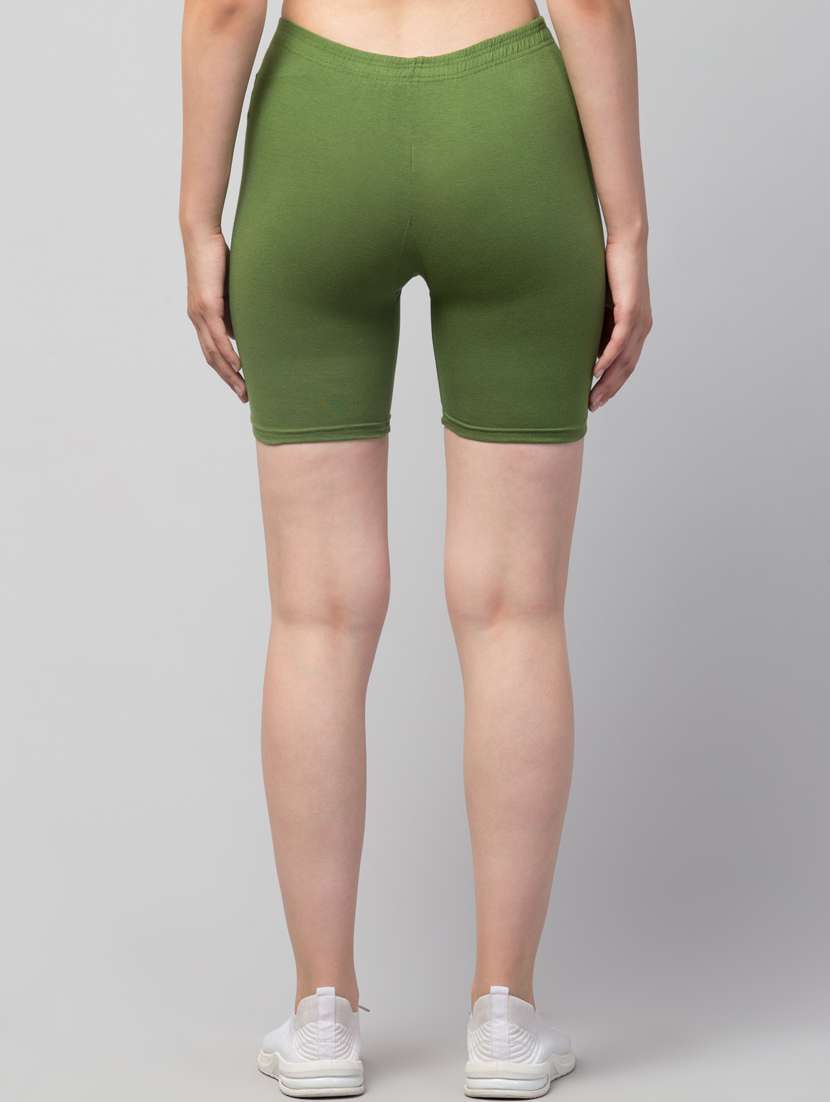 women solid mid rise active wear shorts - 21319141 - Standard Image - 3
